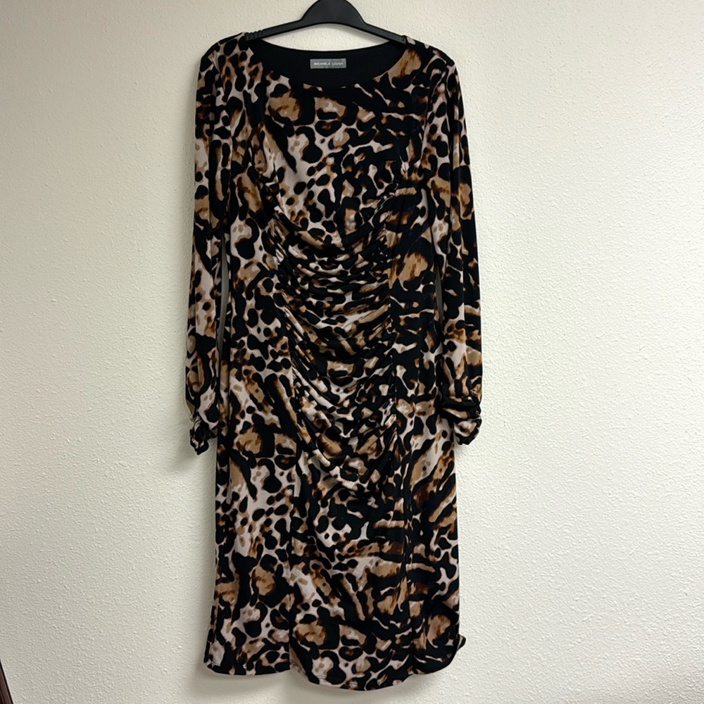 Michaela Louisa Animal Print Long Sleeved Dress US Size 8
